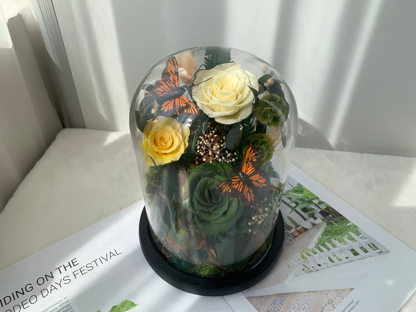 White Rose Mix Garden in a Dome - الوردة الخالدة