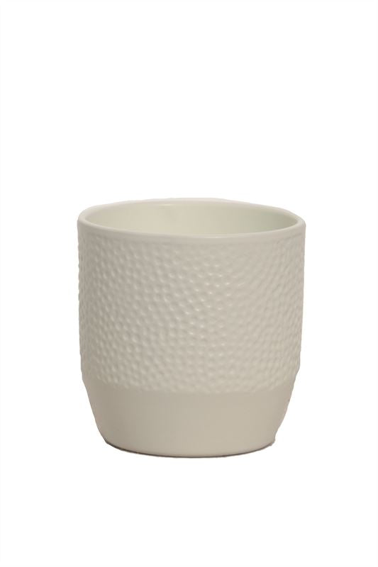 Ceramic Pot - Tirza Dents Vanilla Matte