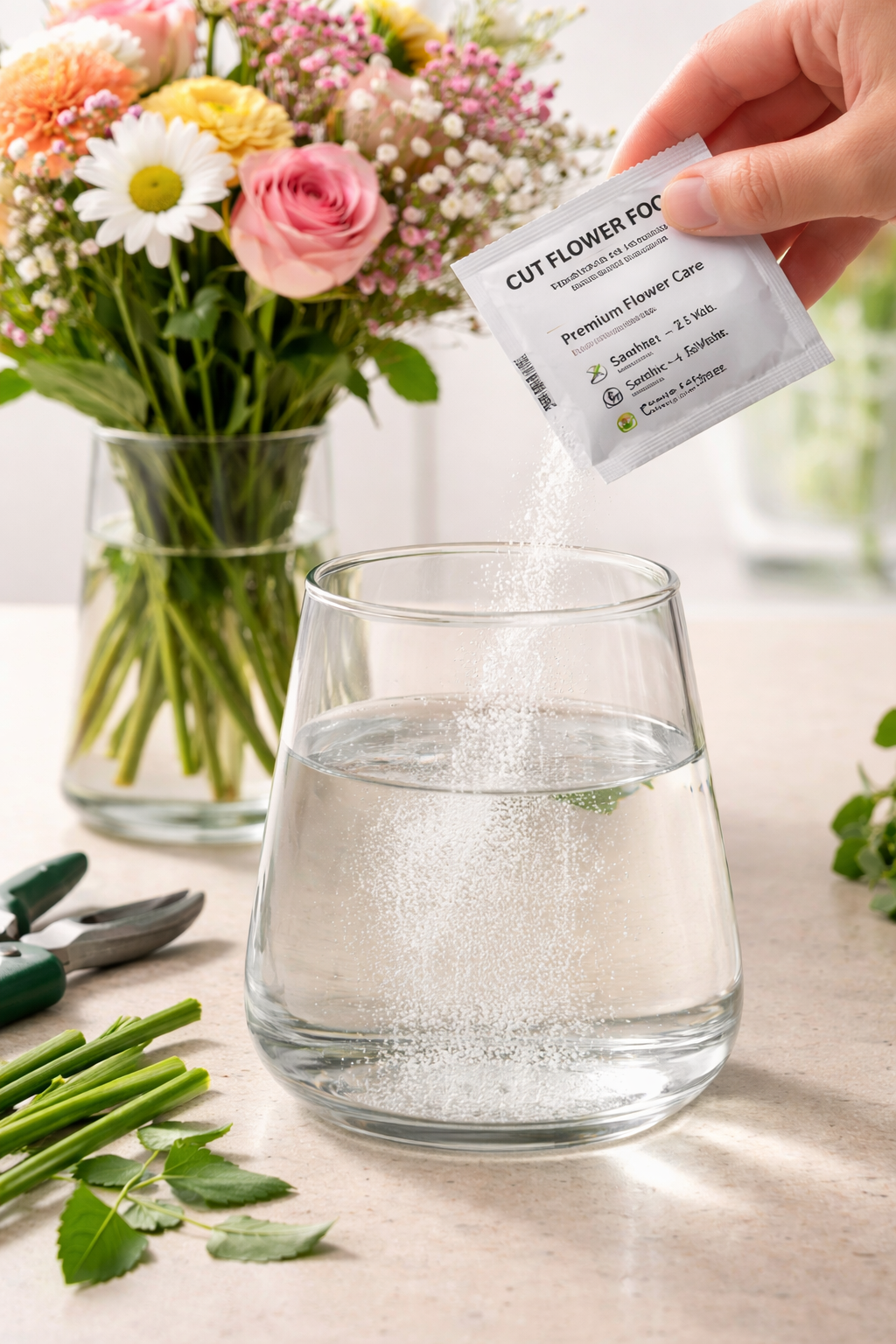 Fresh Cut Flower Food Sachet - محلول تغذية الزهور