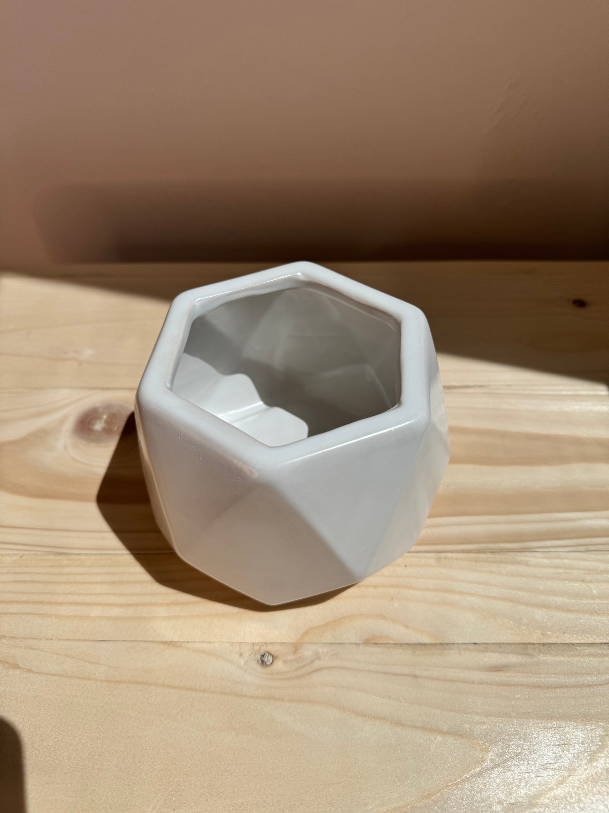 White Hexagon Cer...