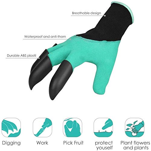 Garden Gloves with Claws for Digging. Waterproof and Breathable - Perfect for Digging & Planting