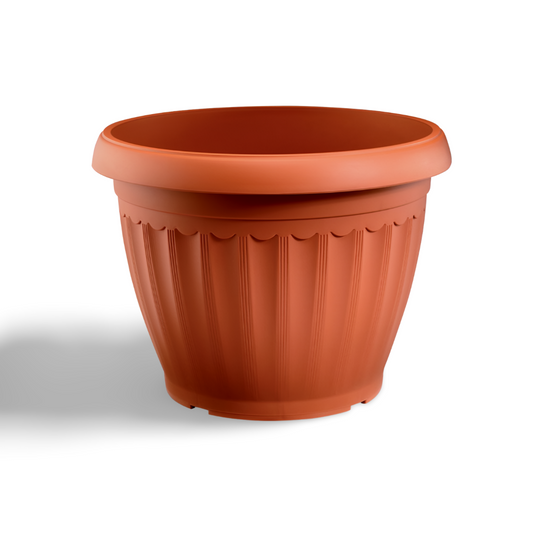 Round Brown Plastic Pot