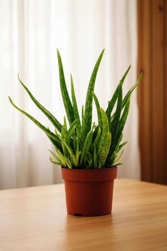 Aloe Vera Small — Curtain Wood Panel Oak Table HD
