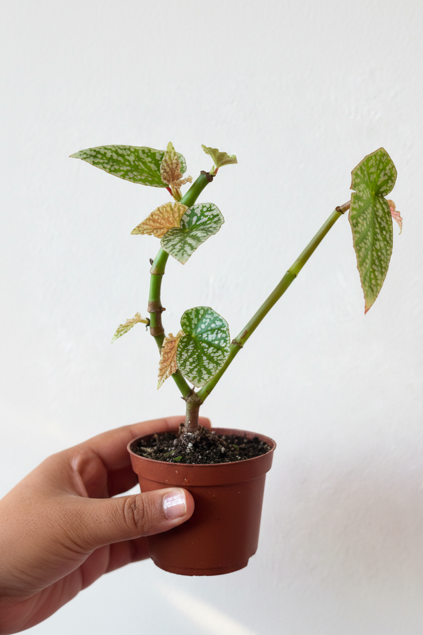 Begonia Snow Capped - Model Holding Plant