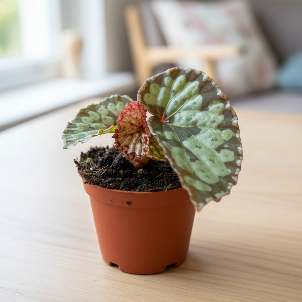 Begonia Umbrella Hybrid on a cozy tabletop