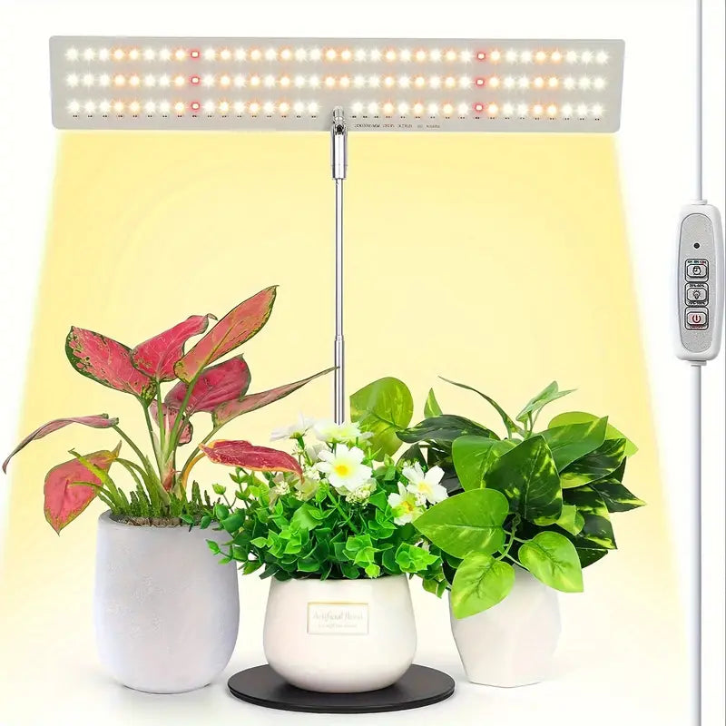 LED Growing Light Full Spectrum For Indoor Plants, Height Adjustable, Automatic Timer