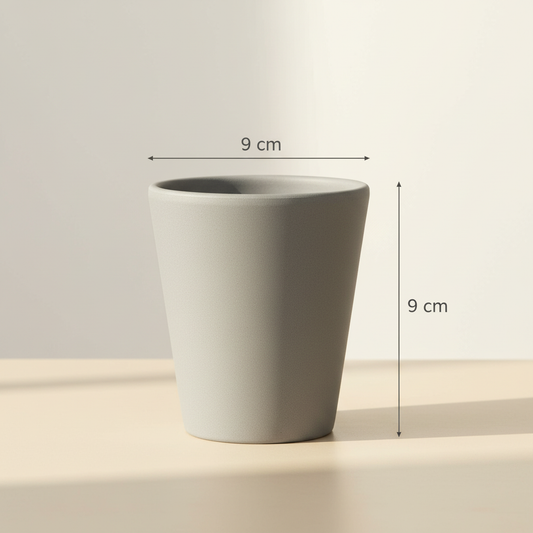 Minimal grey planter on tabletop