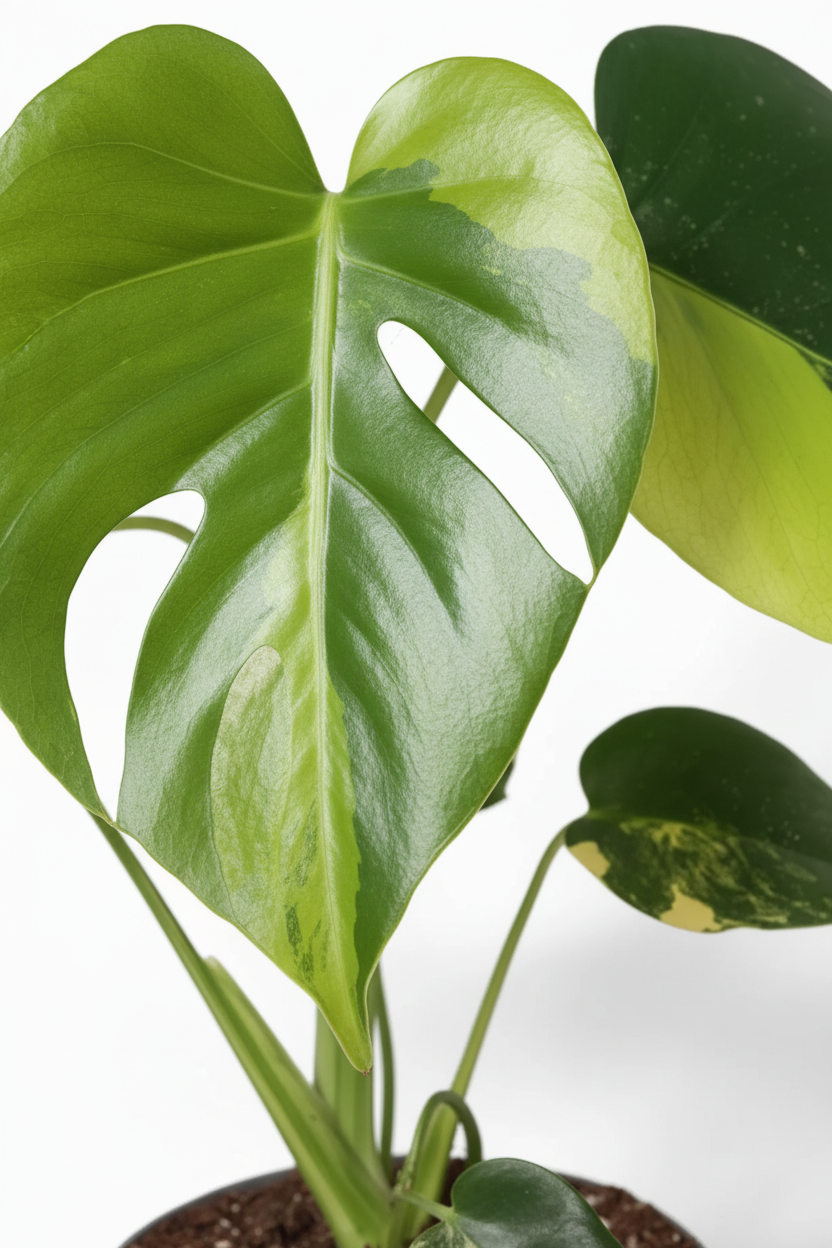 Monstera Deliciosa Aurea – Close-up Leaf Detail