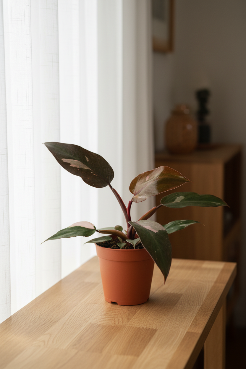 Philodendron Burgundy Princess — Cozy Window Setup