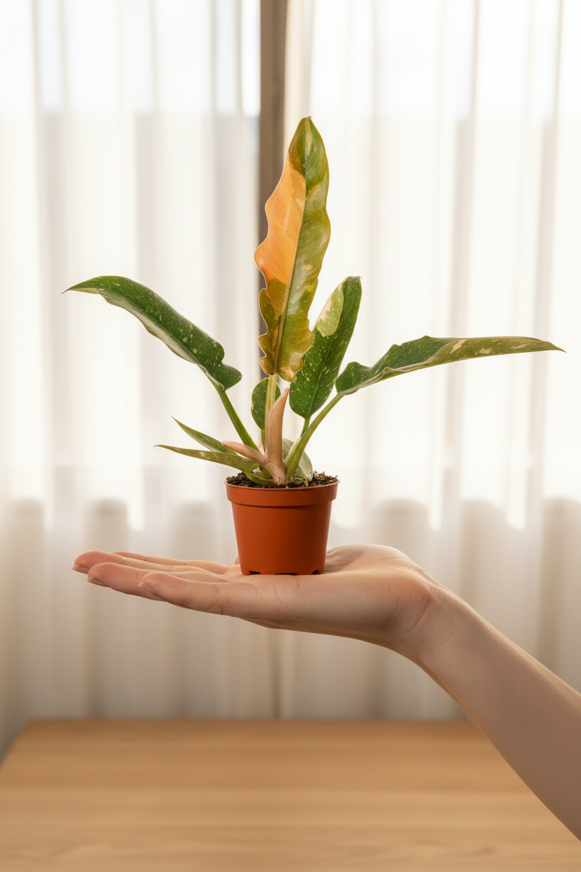 Philodendron Ring of Fire — Hand Hold Cozy Window