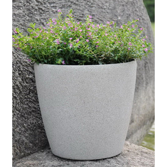 Round Sandstone Plant Pot With Plate 43x43x40cm