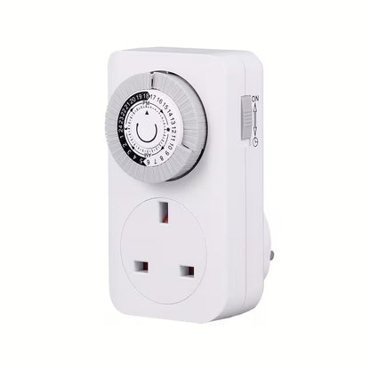 UK Mechanical Timer Socket – 24-Hour Daily Timer Switch with Plug | مقبس موقت ميكانيكي 24 ساعة – مفتاح تحكم يومي بقابس UK