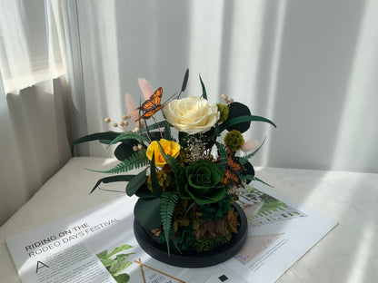 White Rose Mix Garden in a Dome - الوردة الخالدة