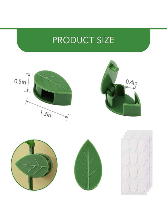 Climbing Plant Clips - Leaf Pattern Adhesive Clips - Pack of 10pcs