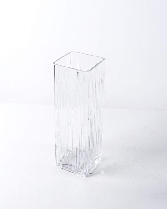 Glass Vase Square Face 25cm