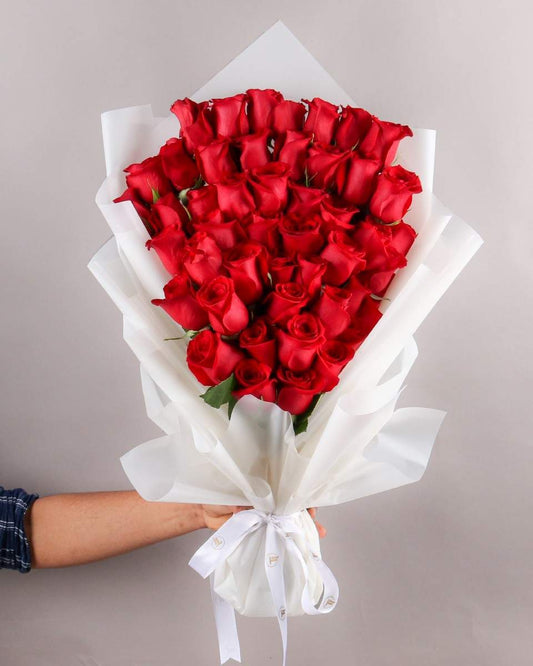 Red Rose Bouquet - Fresh Flower Bouquet - Kuwait