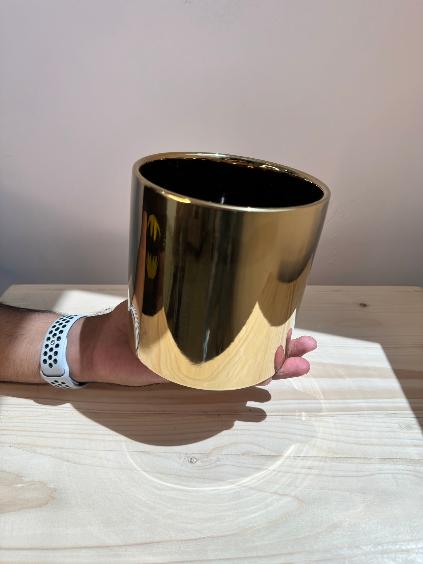 Glossy Gold Ceramic Pot - Planter