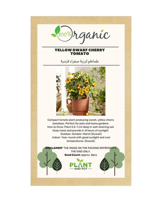Yellow Dwarf Cherry Tomato Seeds | بذور طماطم كرزية صفراء قزمية