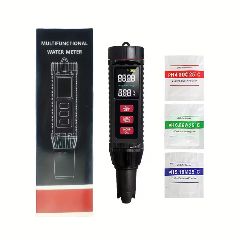 Professional 7-in-1 Water Quality Analyzer - Digital pH TDS EC Meter