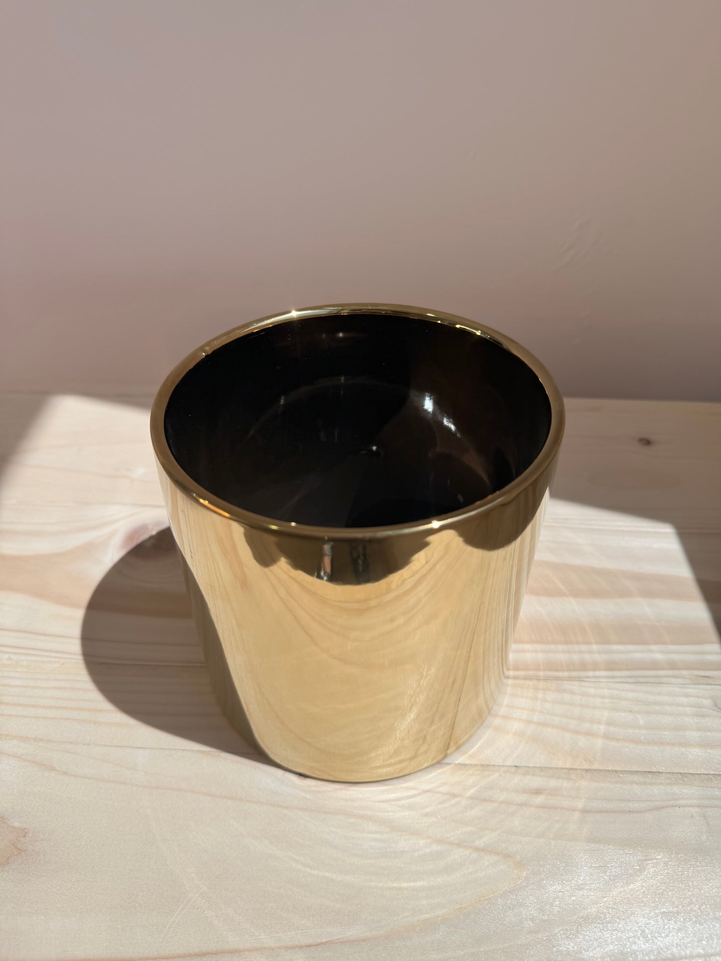 Glossy Gold Ceramic Pot - Planter