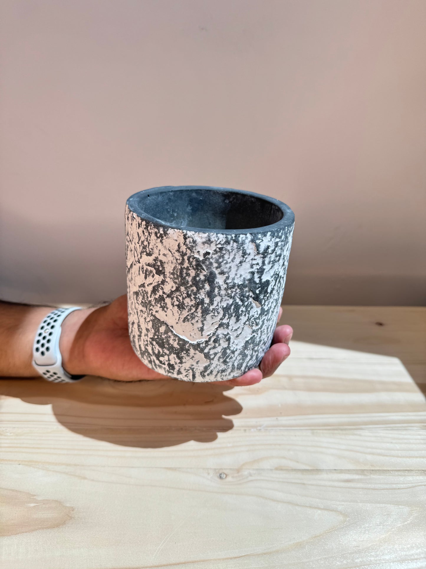 Grey-White Cement Pot - Planter