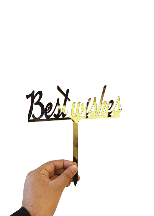 Best Wishes - Acrylic Golden Topper - Gift