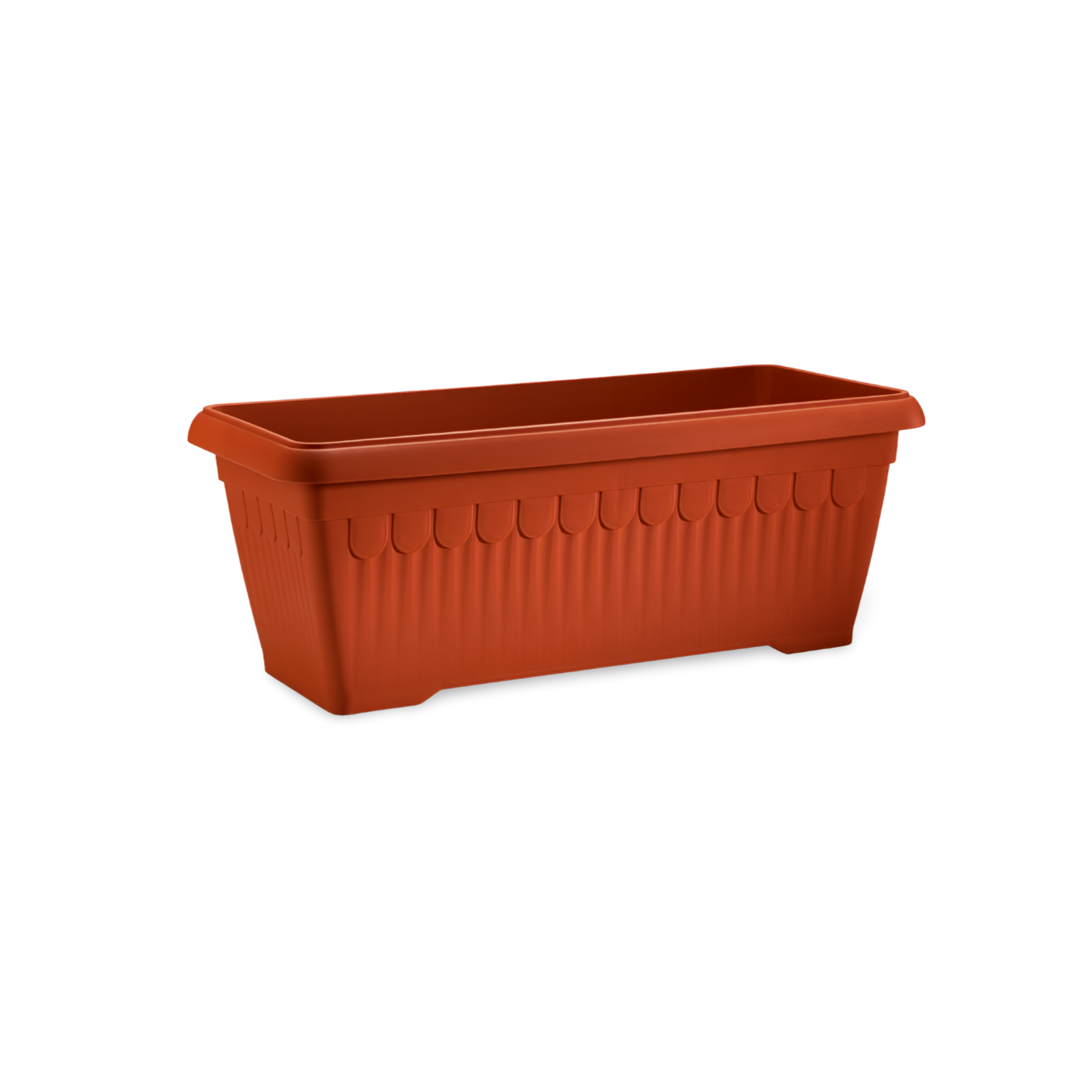Rectangular Pot Front View Brown Rectangle Plant Pot With Plate – Plant and Pot Co.