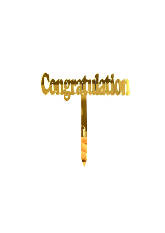 Congratulation - Acrylic Golden Topper - Gift