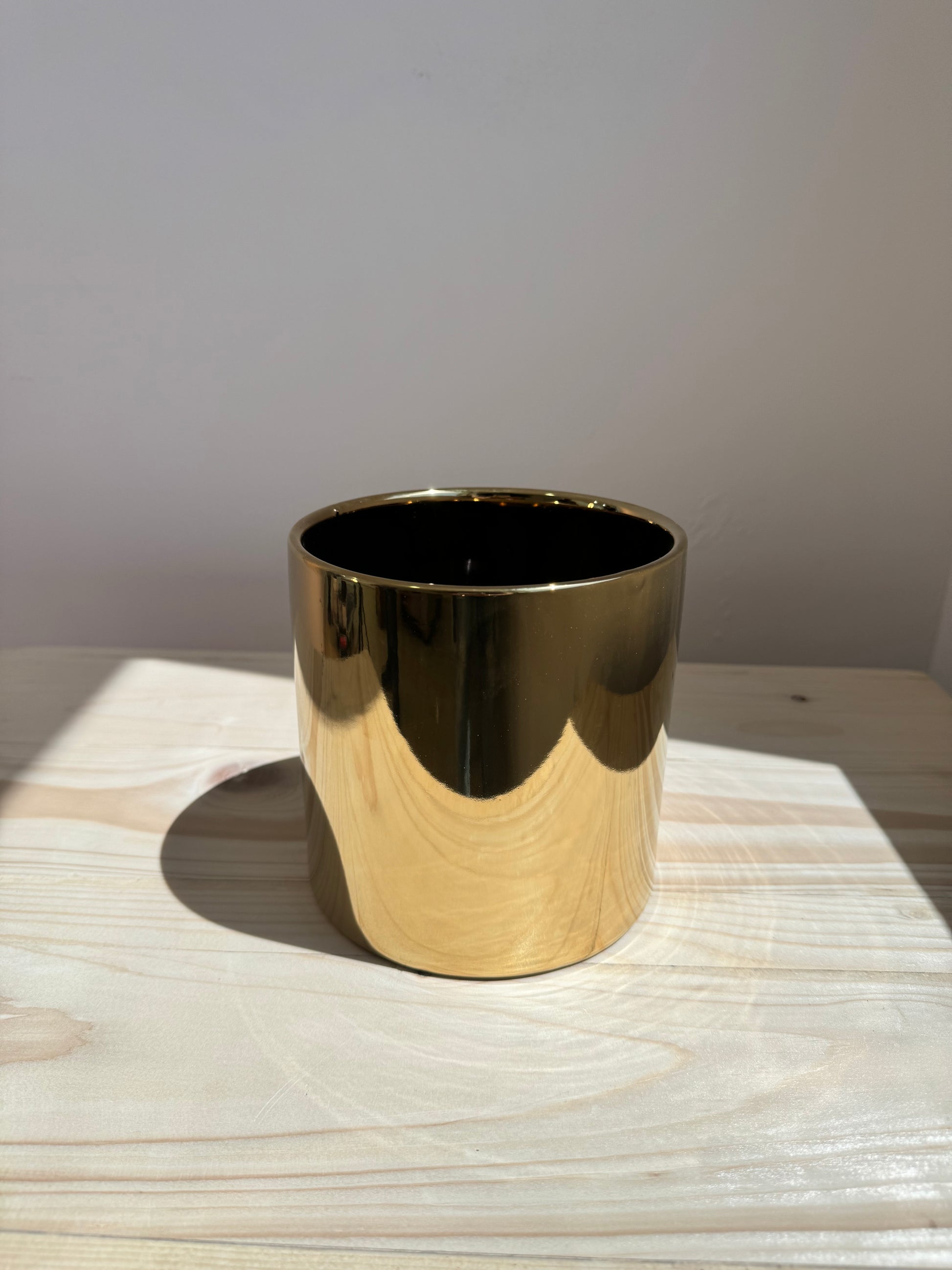 Glossy Gold Ceramic Pot - Planter