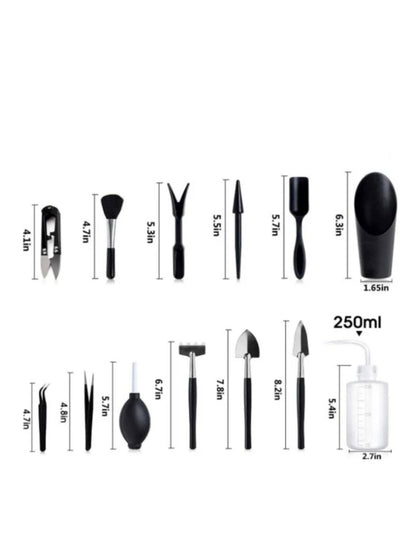 Terrarium Tools - Modern Black Kit