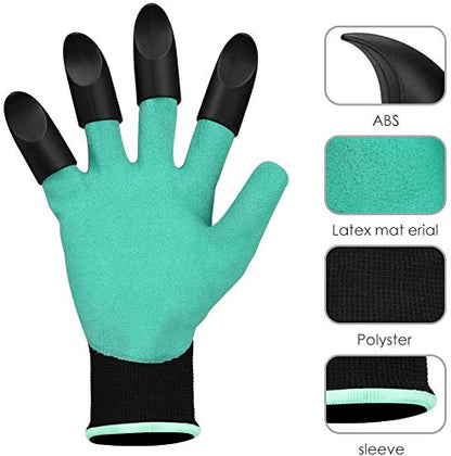 Garden Gloves with Claws for Digging. Waterproof and Breathable - Perfect for Digging & Planting