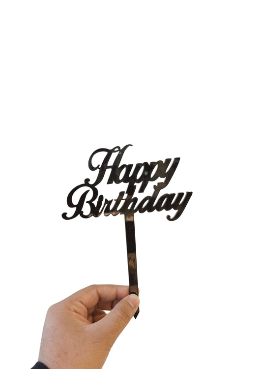 Happy Birthday - Acrylic Black Topper - Gift
