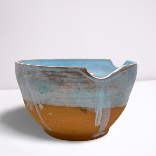 Handcrafted Artisan Ceramic Blue Bowl