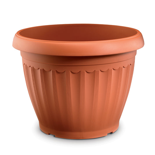 Round Brown Plastic Pot