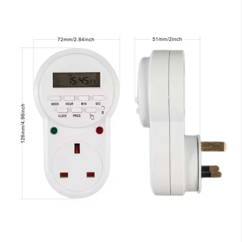 Digital Timer Plug Socket, Programmable Plug Timer Switch | مقبس موقت رقمي — مفتاح مؤقت قابل للبرمجة