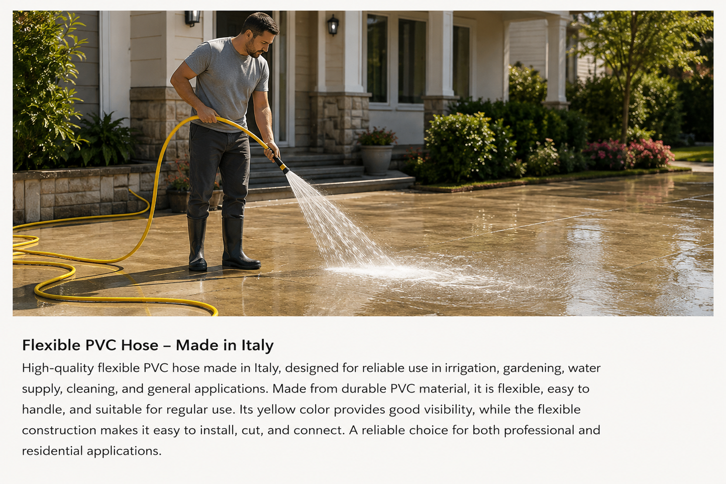Yellow Flexible PVC Hose - ليّ PVC مرن أصفر
