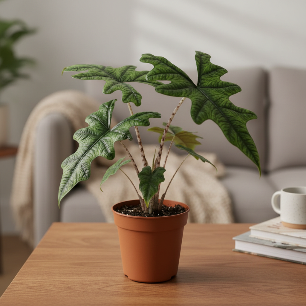Alocasia Jacklyn – Cozy Living Room Tabletop