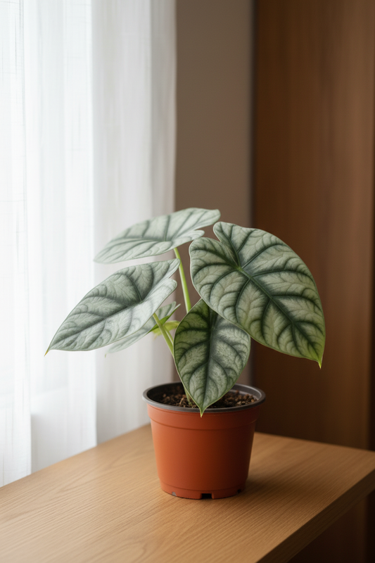 Alocasia Silver Dragon — Cozy Window Setup