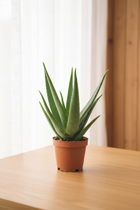 Aloe Vera Small — Curtain Wood Panel Oak Table HD