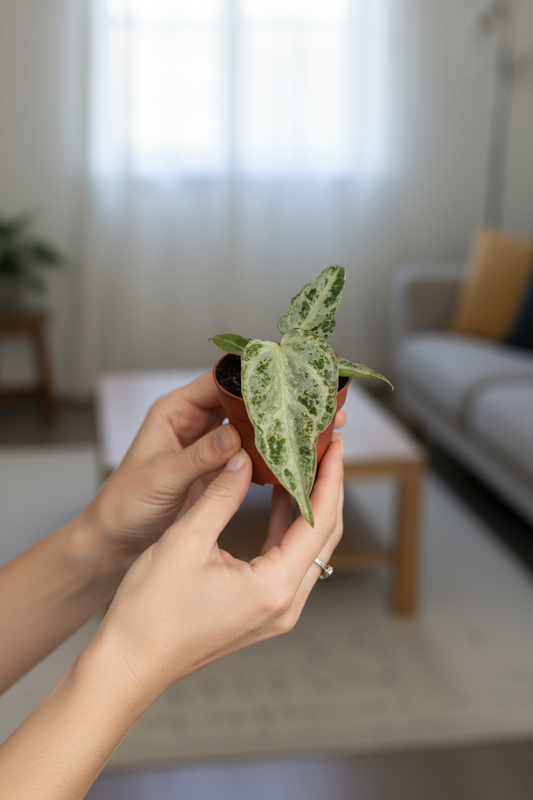 Anthurium Silver Blush Mint – Cozy Living Room Tabletop