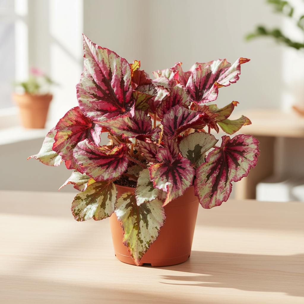 Begonia Beleaf Evening Glow on a tabletop