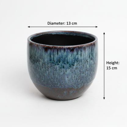 Blue ceramic pot dimensions