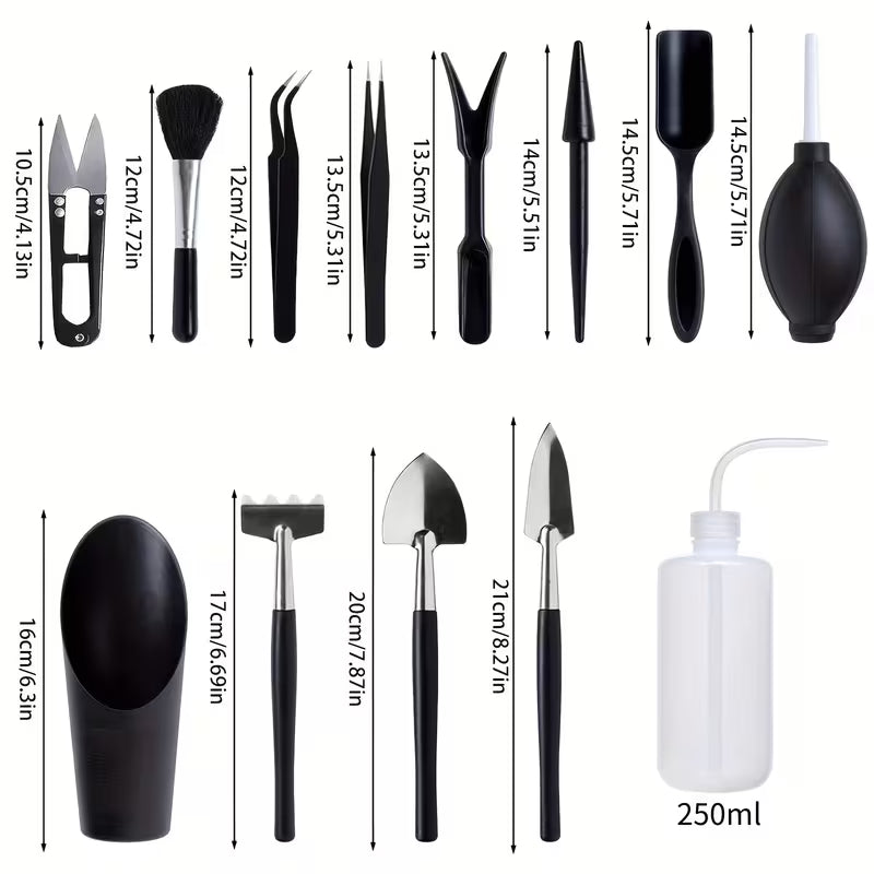 Terrarium Tools - Modern Black Kit