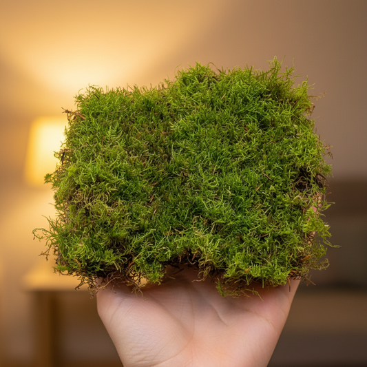 Carpet Moss in Tray — Hand Holding