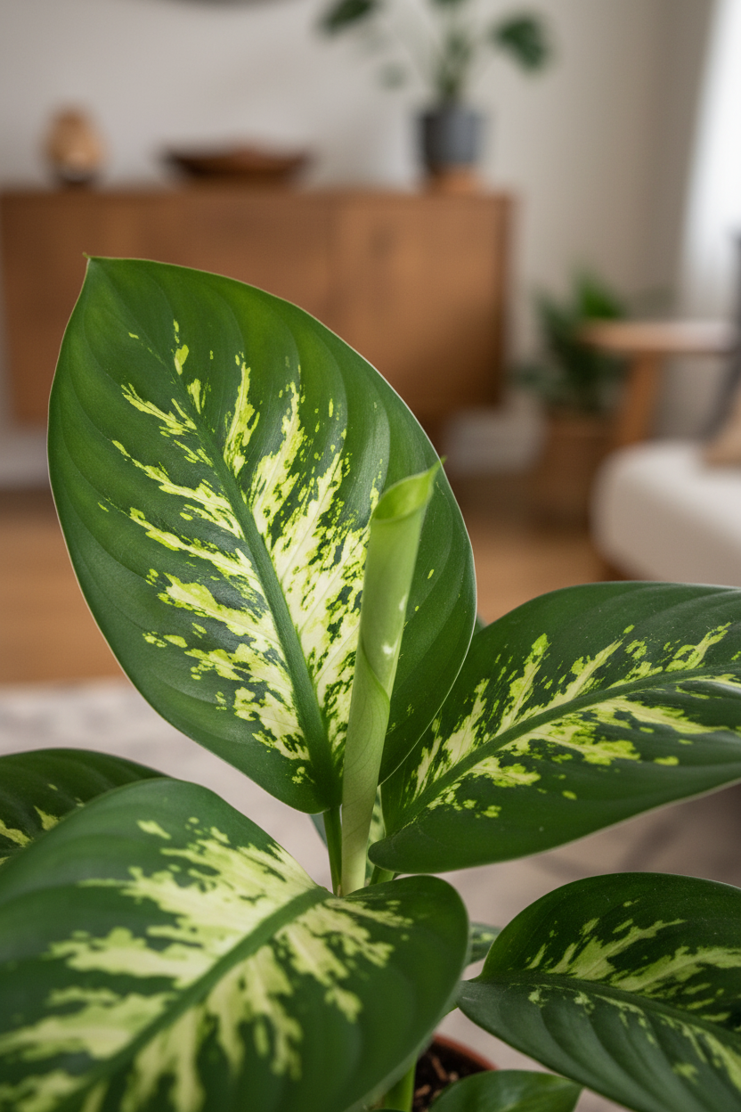 Dieffenbachia Tropic Snow - Leaf Close-Up