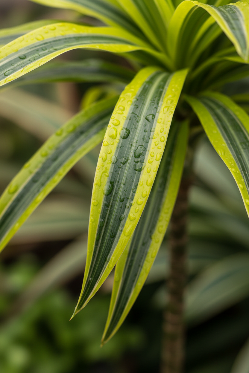 Dracaena Lemon Lime – Close-up Leaf Detail