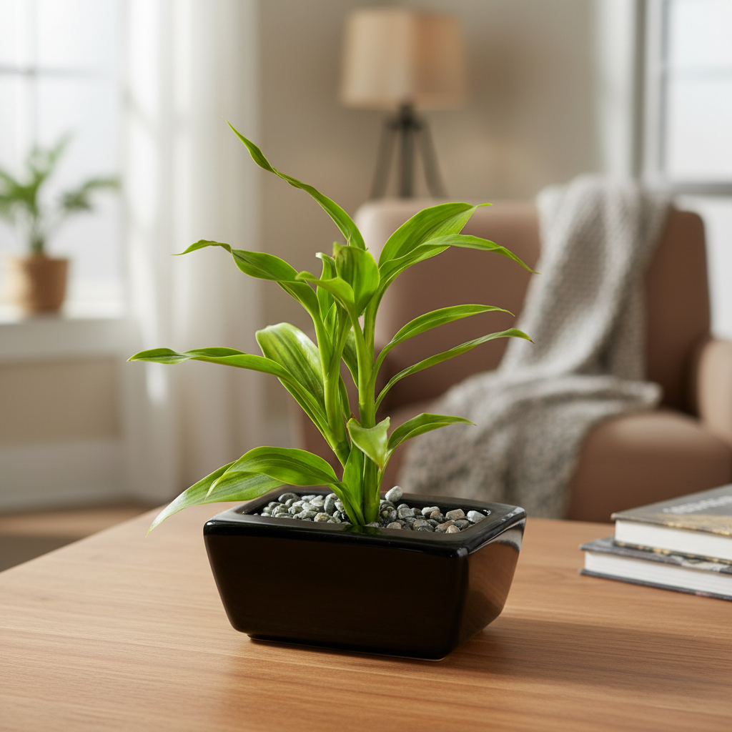 Dracaena Lemon Lime - Cozy Living Room
