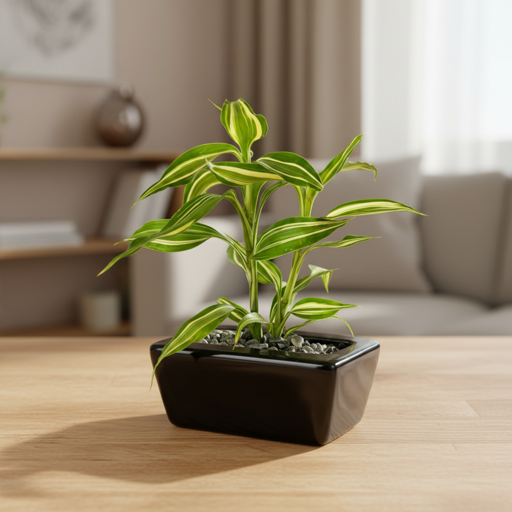 Dracaena Lemon Lime Variegated - Cozy Living Room
