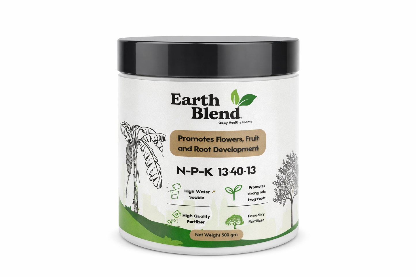 Earth Blend- Fruit and Flower Booster Fertilizer 500gram - سماد تعزيز الفواكه والزهور 500 جرام - NPK 13-40-13