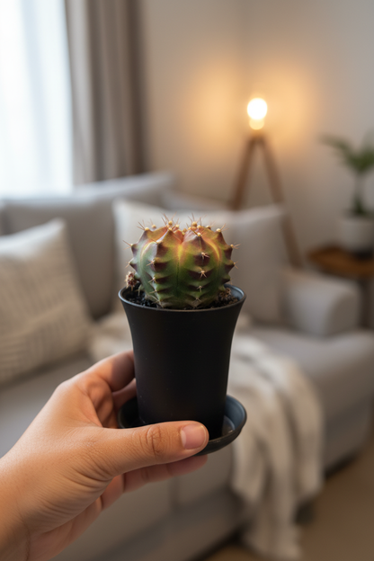 Gymnocalycium Hybrid Multicolor – Lady Hand + Cozy Room